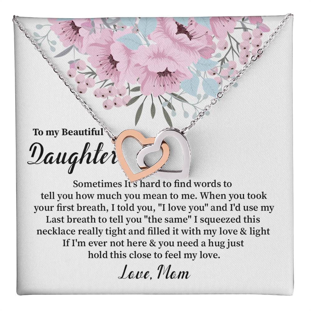 Daughter Necklace Gift from Mom with Message Card