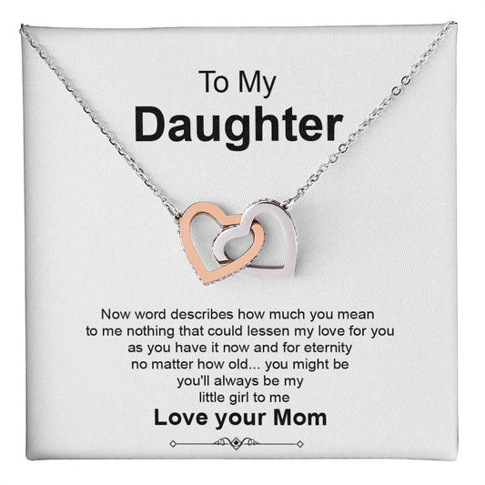 Daughter Gift from Mom with Heart Necklace & Card
