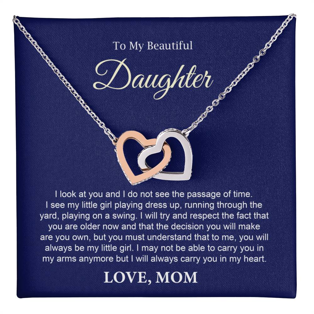 Daughter Gift from Mom – Heart Necklace Keepsake
