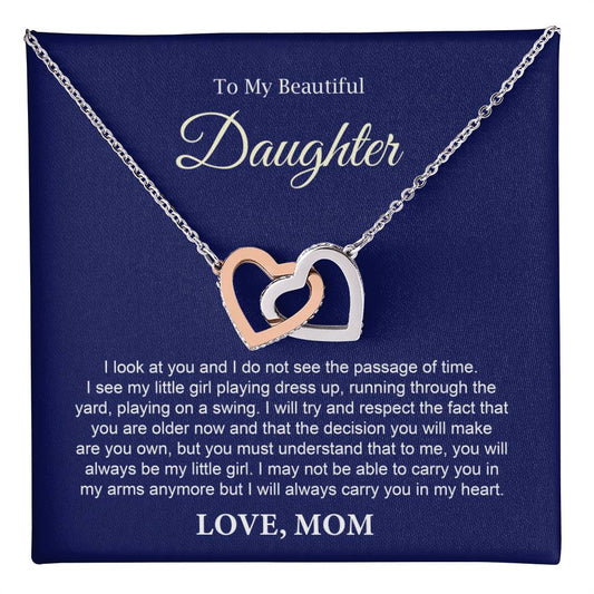 Daughter Gift from Mom – Heart Necklace Keepsake