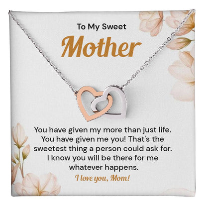 Mom Heart Necklace Gift from Daughter with Gift Box