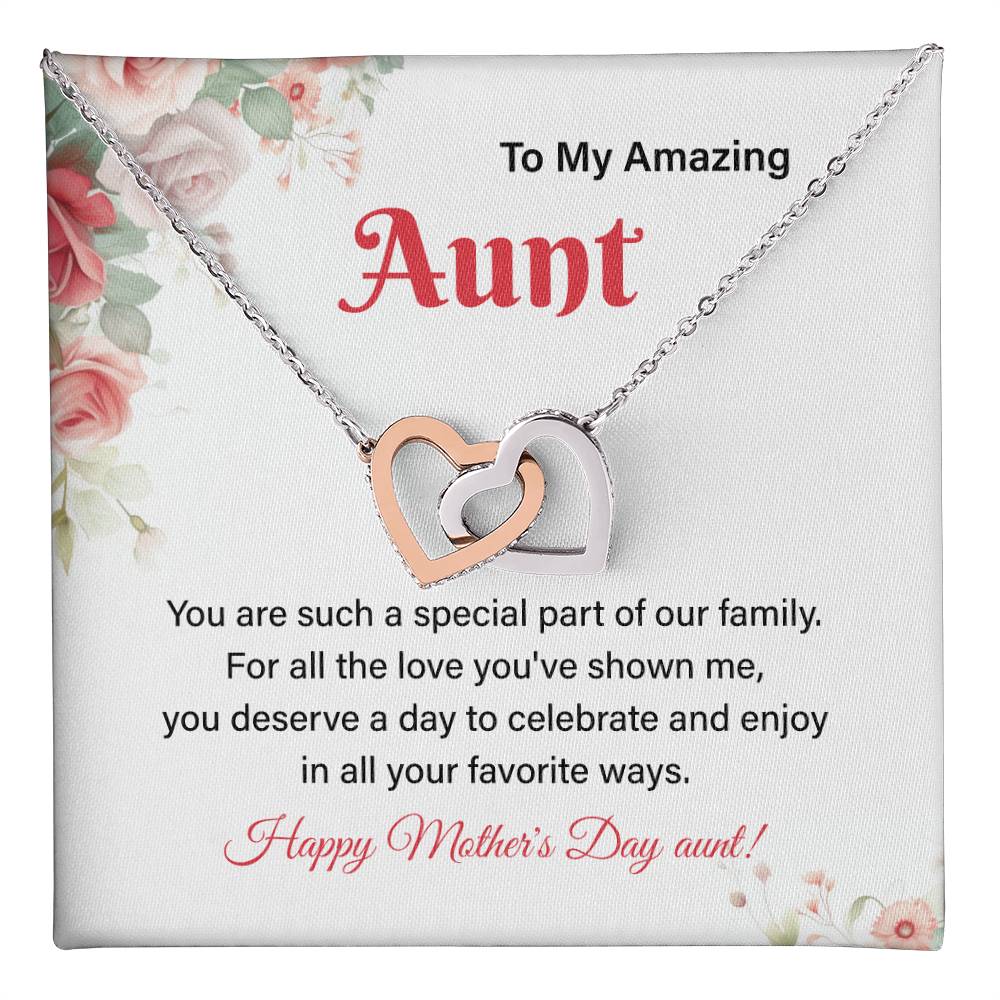 Aunt Necklace Gift for Mother’s Day from Niece with Message Card