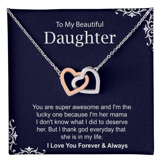 Daughter Necklace Gift from Mom with Message Card