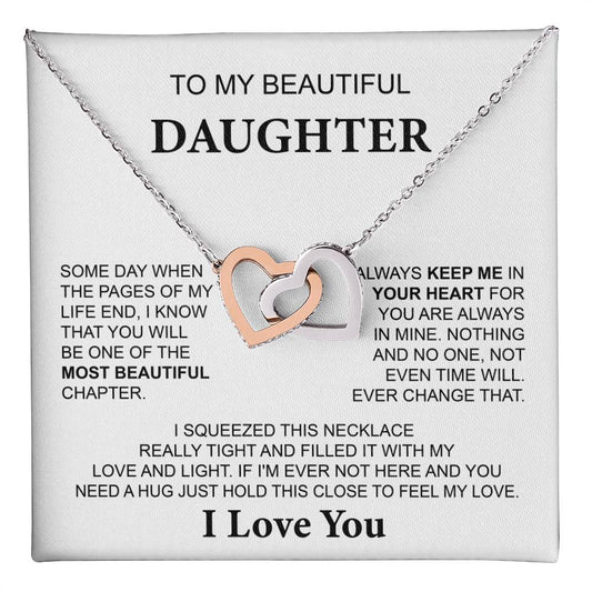 Daughter Necklace Gift with Touching I Love You Message