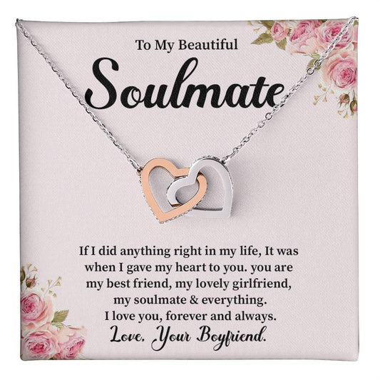 Boyfriend to Girlfriend Soulmate Necklace Gift Box
