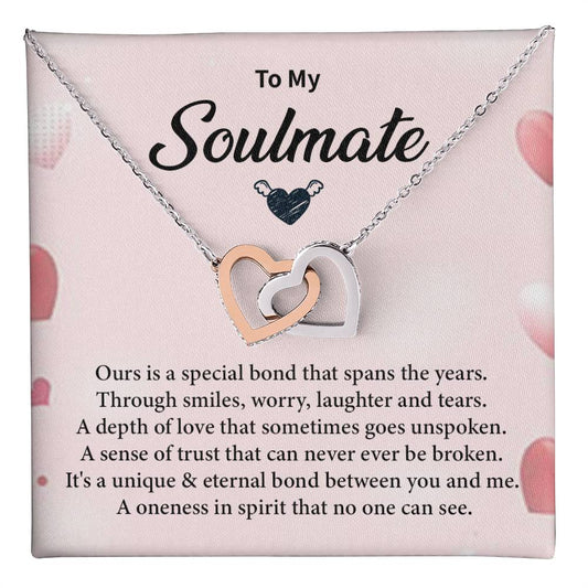 Romantic Soulmate Necklace for Her with Message Card