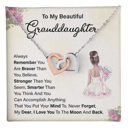 To My Beautiful Granddaughter Necklace – To the Moon and Back Gift