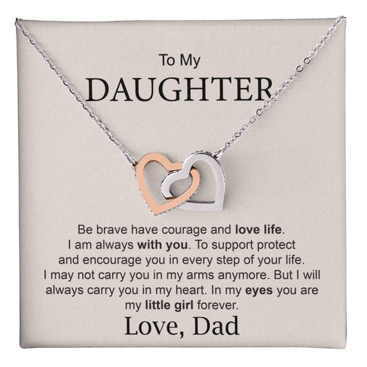 Daughter Necklace from Dad with Encouraging Message