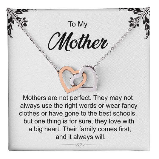 Heart Necklace Gift for Mom with Message Card
