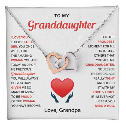 Granddaughter Gift from Grandpa with Heart Necklace