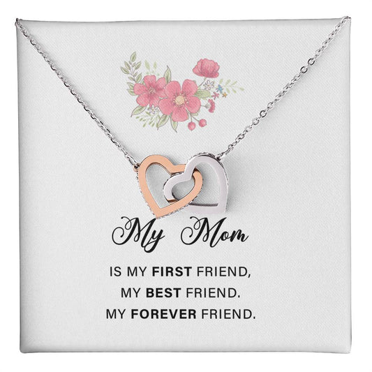 Interlocking Hearts Necklace For Mon with Sweet Message