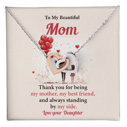 Mom Necklace from Daughter – Gift Box Message Card