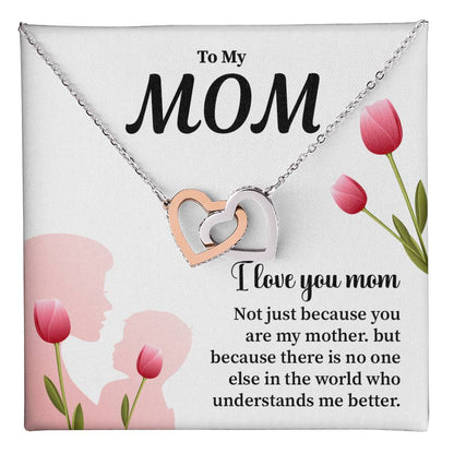Mother Daughter Necklace Gift with Message Card Inside