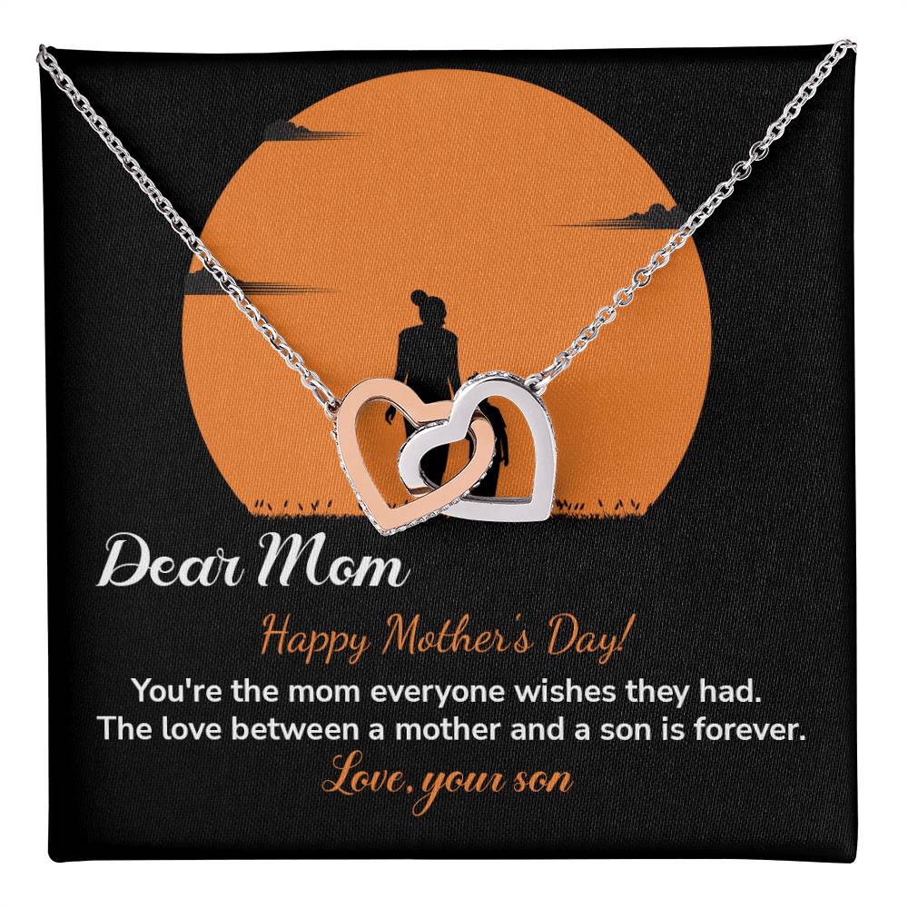 Dear Mom Happy Mother's Day, Elegant Jewelry For A Mother’s Day Gift Thoughtful Necklace For Love Sweet Gift For A Special Woman Sentimental Jewelry Thank You Pendant Beautiful Necklace Loving Pendant For A Mother-son Connection