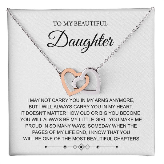 Daughter Necklace from Mom with Heartfelt Message