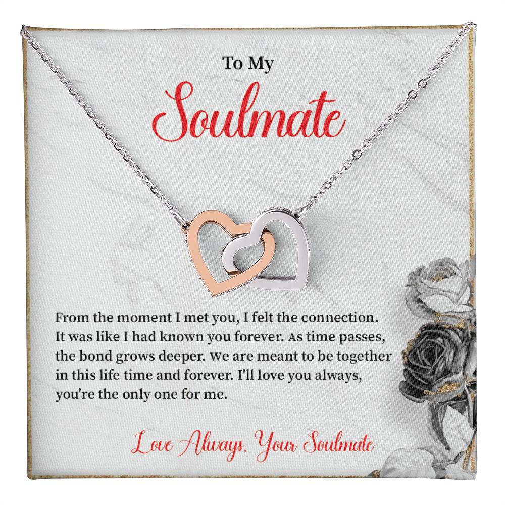 Soulmate Necklace for Her – Interlocked Hearts Gift Box