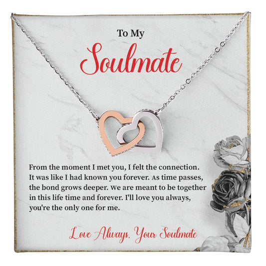 Soulmate Necklace for Her – Interlocked Hearts Gift Box