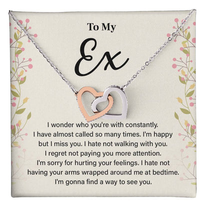 Regret Necklace Gift for Ex with Emotional Message Card