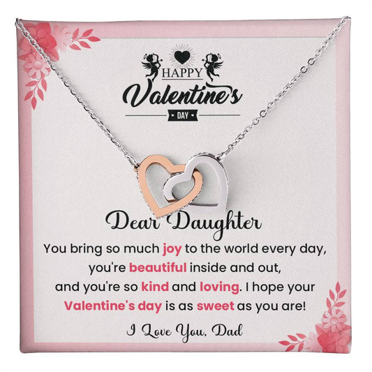 Valentine’s Heart Necklace for Daughter Gift