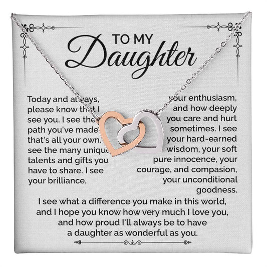 Meaningful Daughter Necklace Gift with Appreciation Note