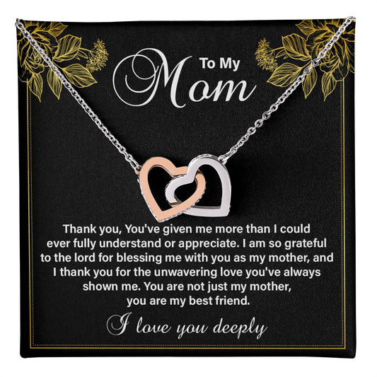 Christian Mom Necklace Gift from Son with Heartfelt Message Card