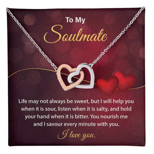 Soulmate Necklace Gift for Her – Message Card & Box