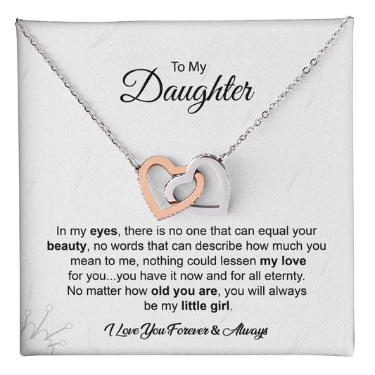 Daughter Necklace Gift with Heartfelt Love Card
