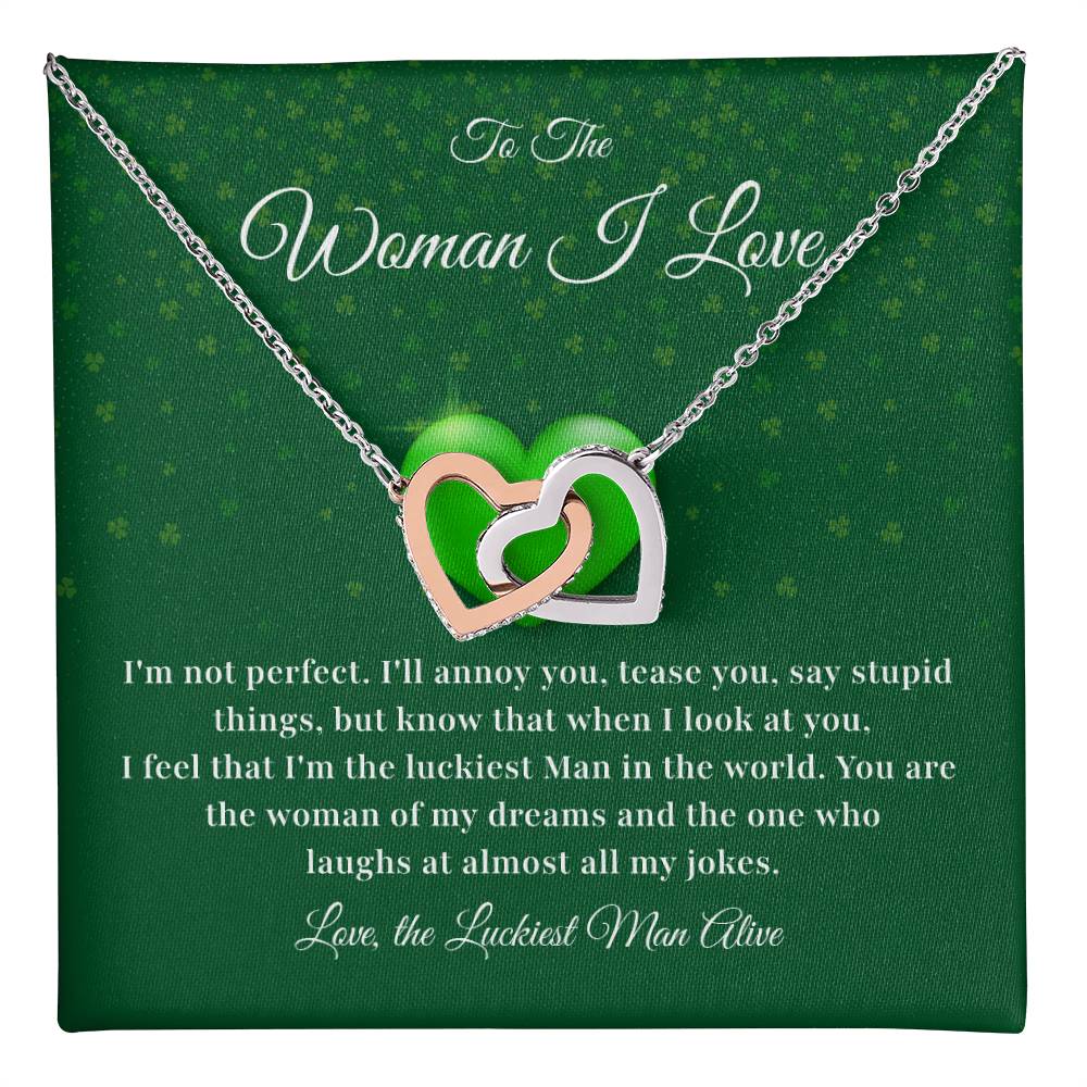 To The Woman, Together In Love Necklace Lucky To Have You Jewelry Celebrate Our Journey Together Loving Reminder For Her Woman Of My Dreams Jewelry Sentimental Gift For Girlfriend Luckiest Man Alive Jewelry