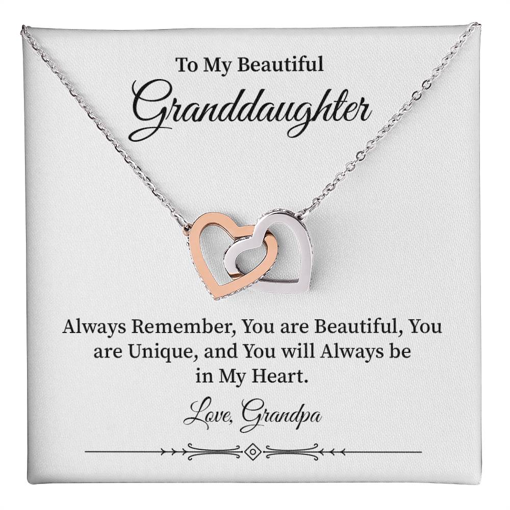Granddaughter Gift from Grandpa – Interlocking Hearts Necklace