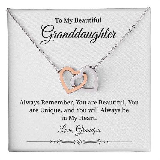 Granddaughter Gift from Grandpa – Interlocking Hearts Necklace