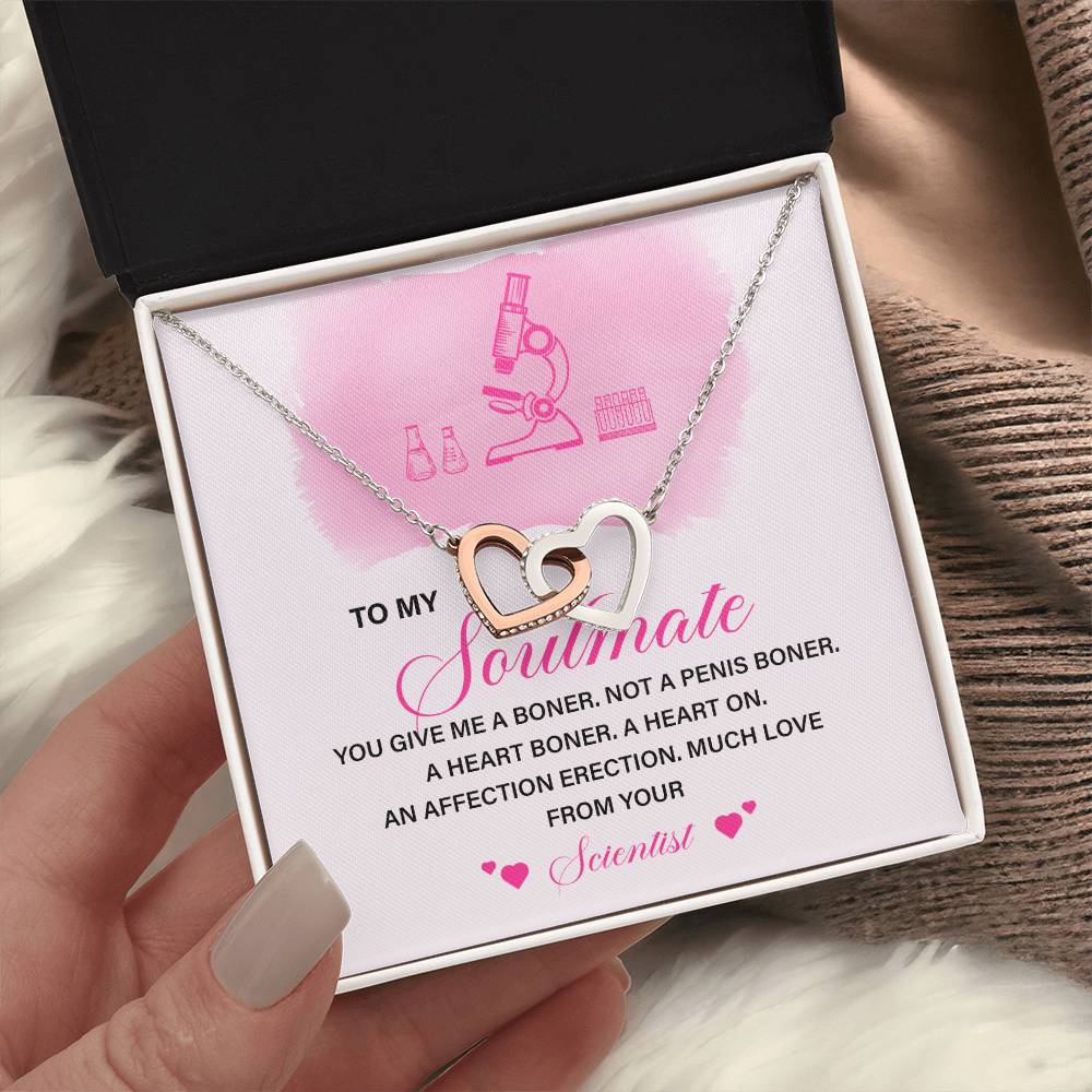 Scientist to Soulmate Funny Necklace Gift Box