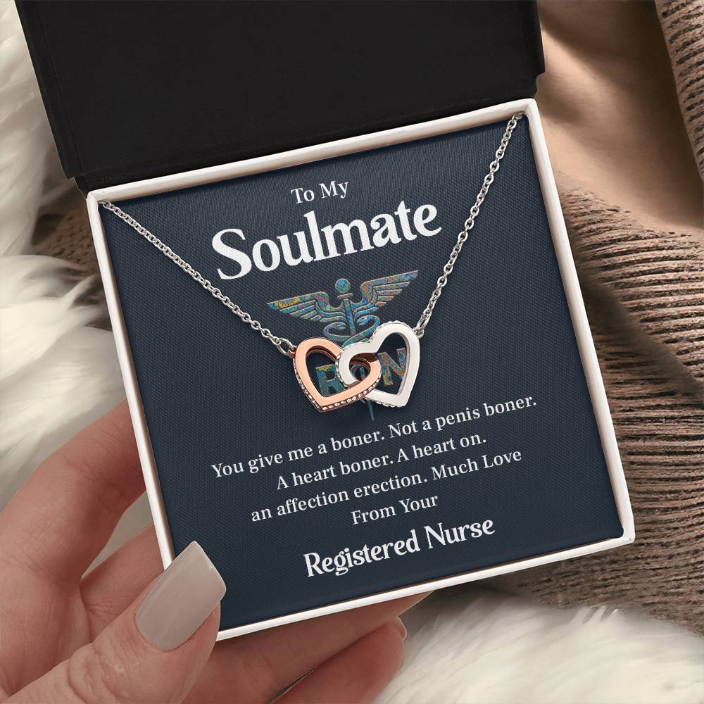 Funny Nurse Gift for Soulmate Heart Necklace Box