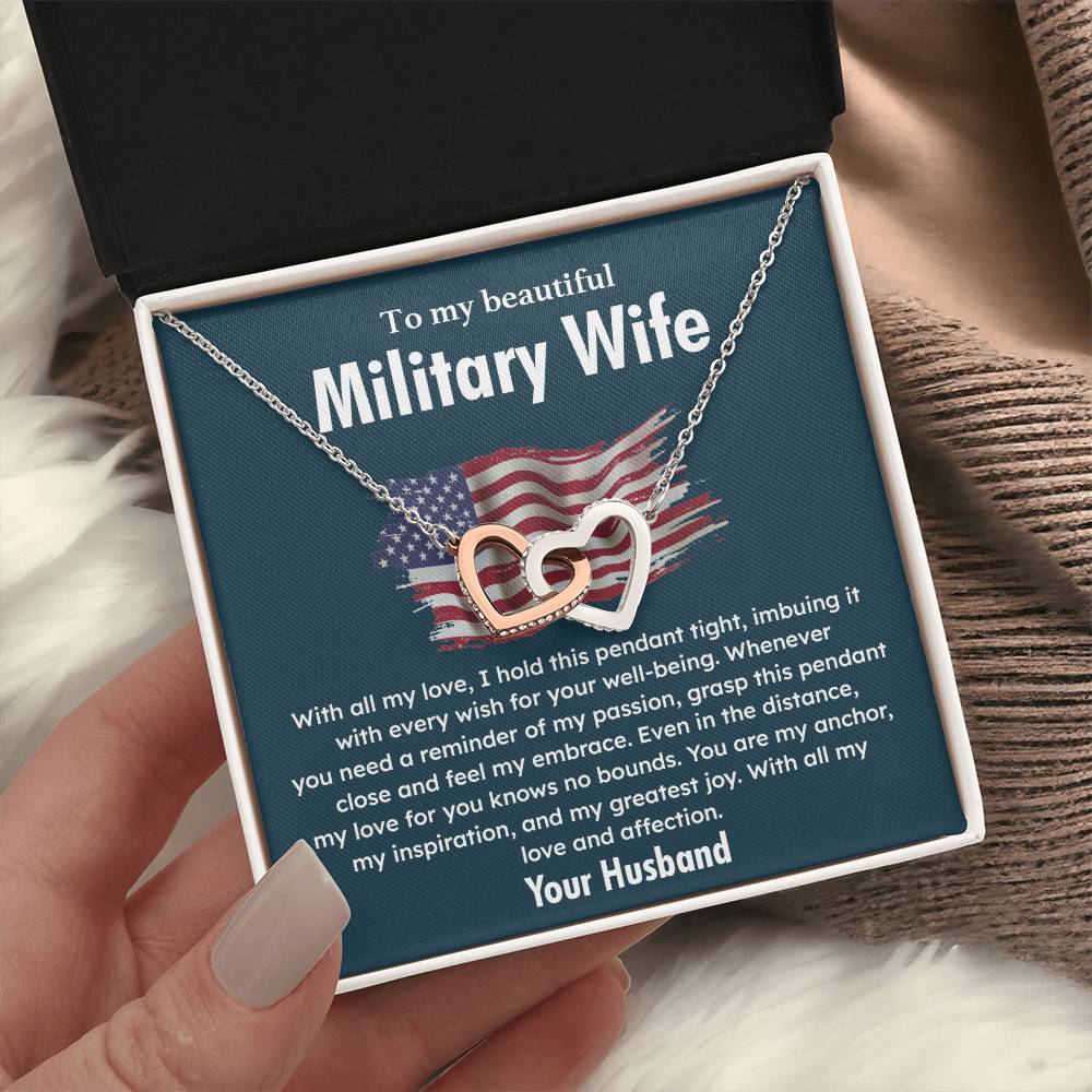 Gift for Military Wife with Patriotic Message Card