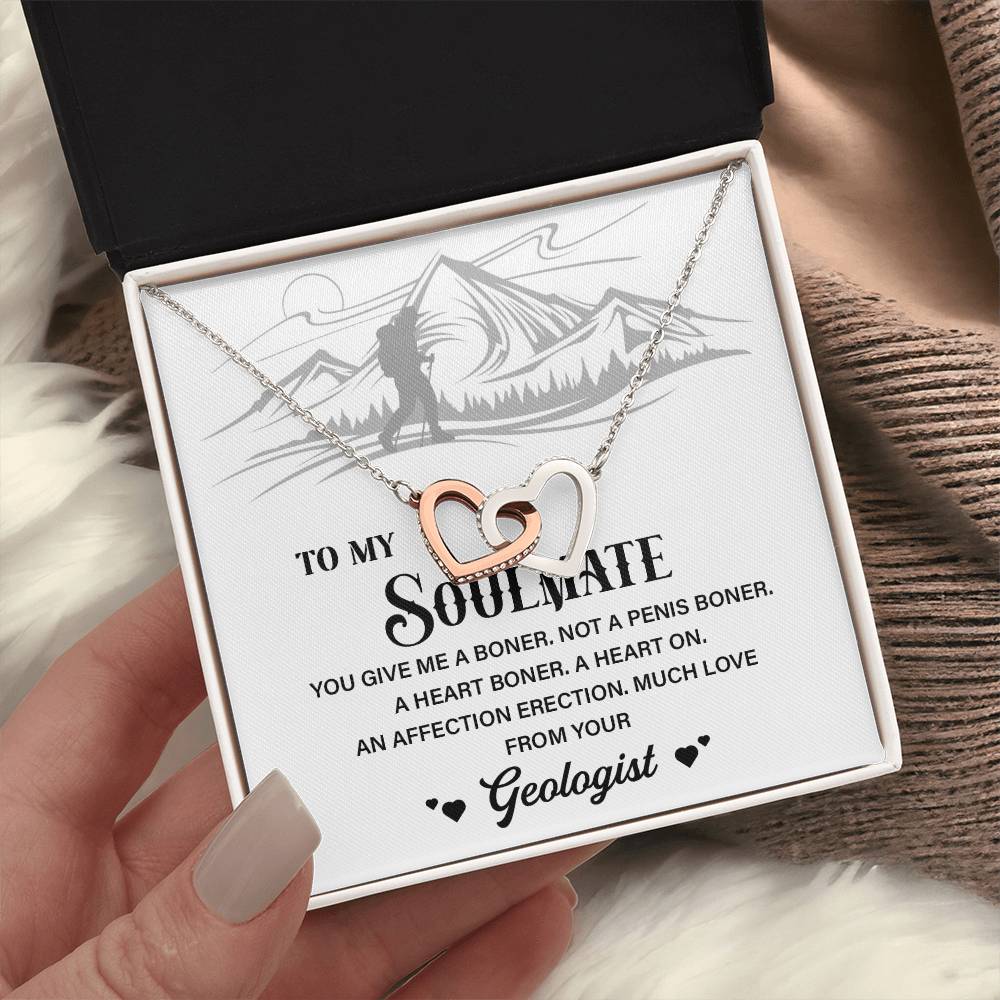 Funny Soulmate Necklace from Geologist Gift Box