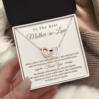 Best Mother-in-Law Necklace Gift With Thank You Card