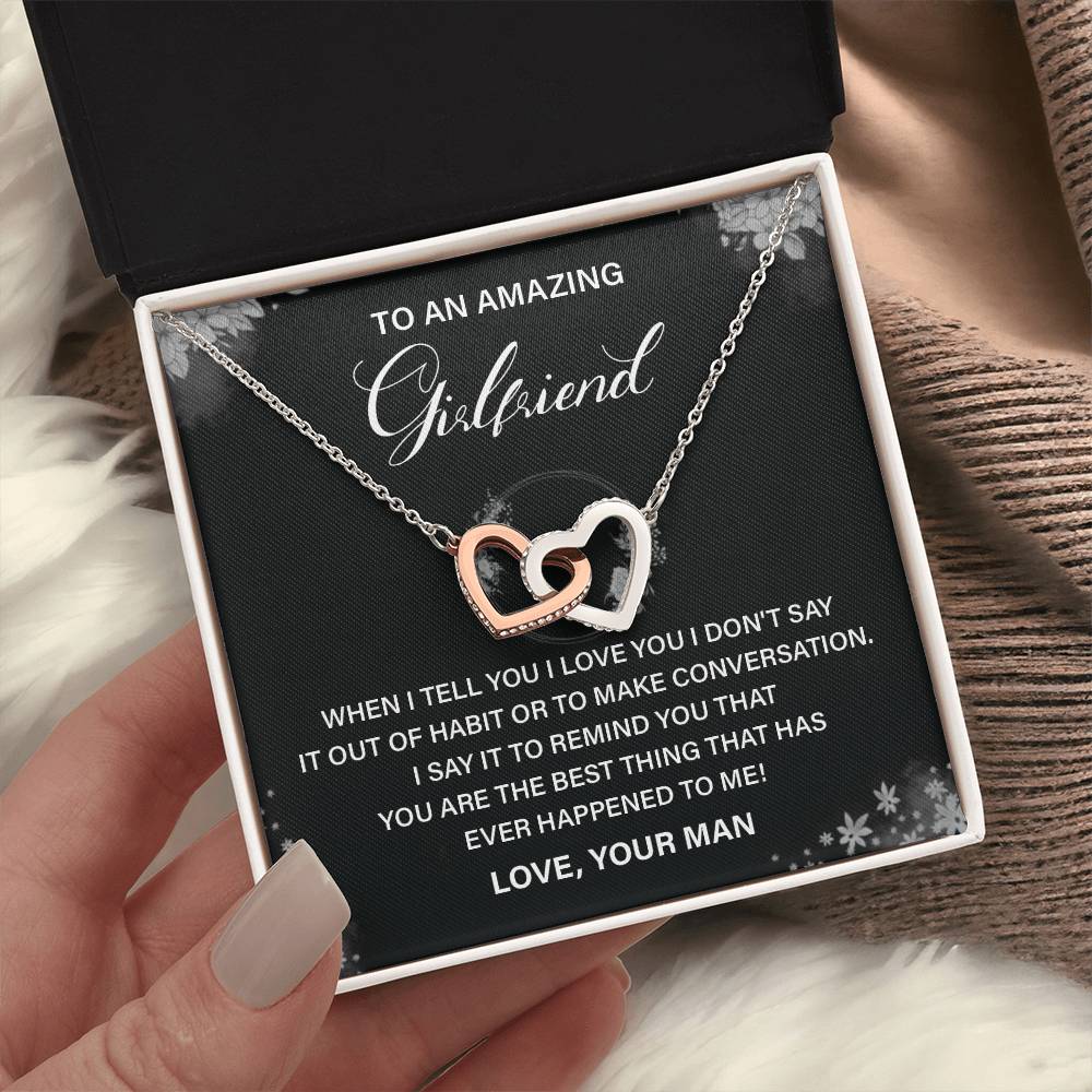 Amazing Girlfriend Necklace – Heart Pendant with Message Card