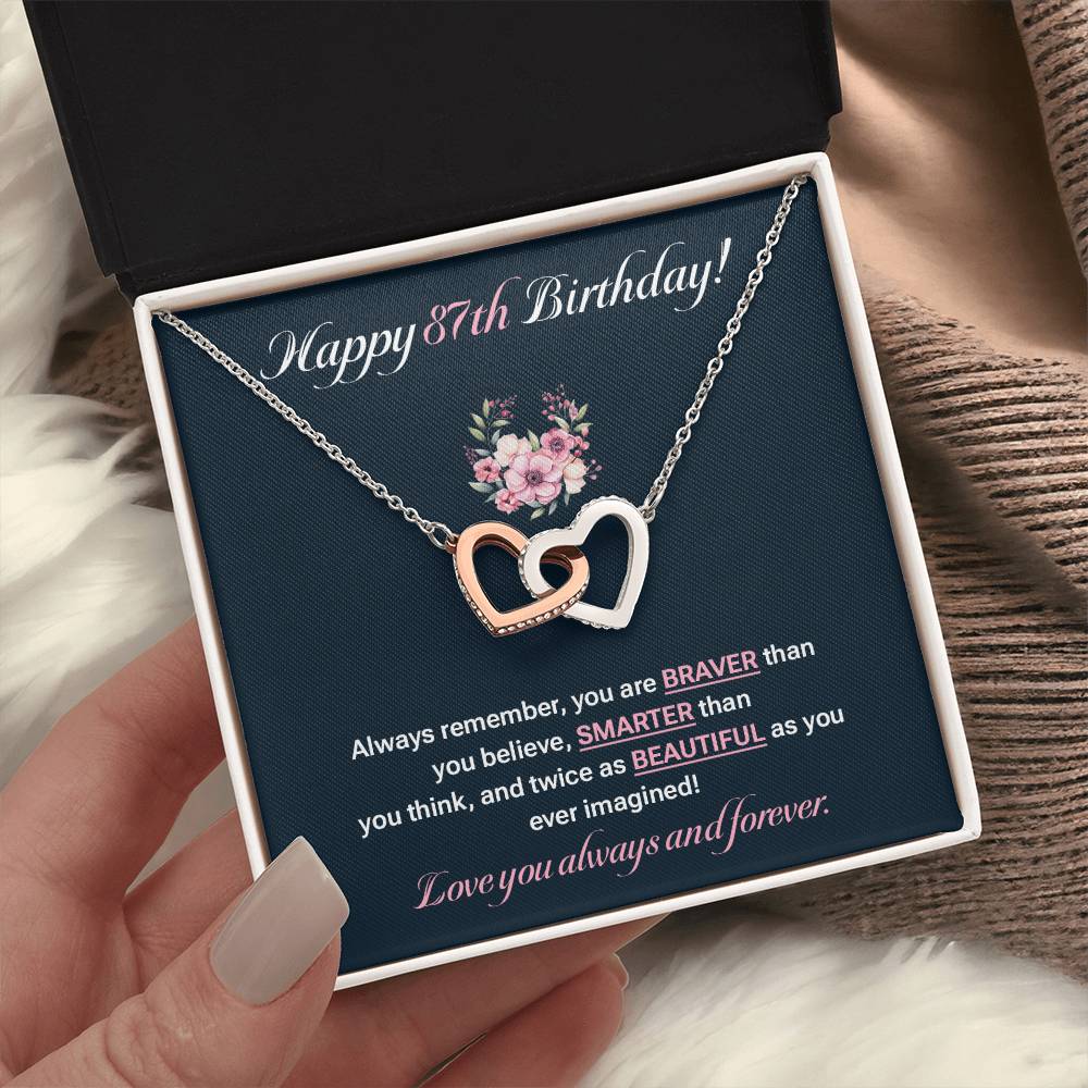 87th Birthday Jewelry Gift for Women with Message Card