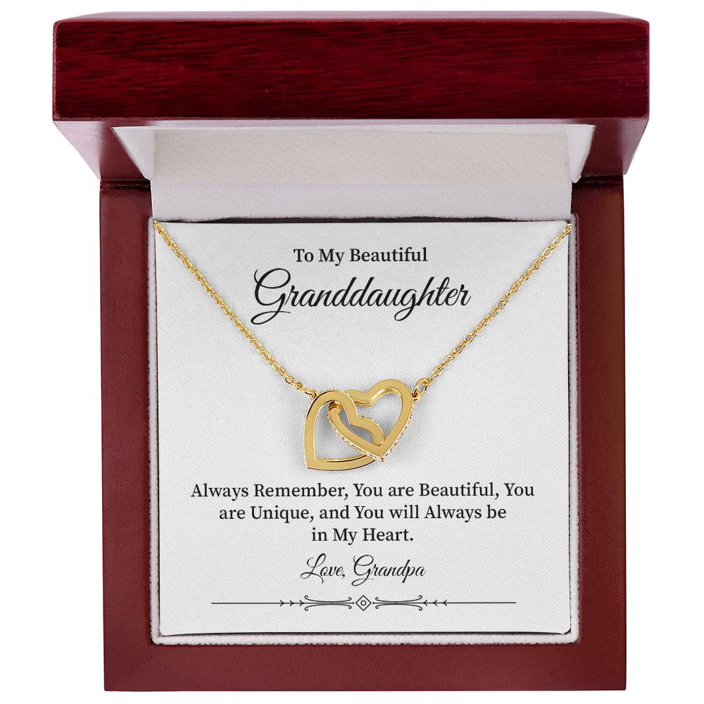 Granddaughter Gift from Grandpa – Interlocking Hearts Necklace