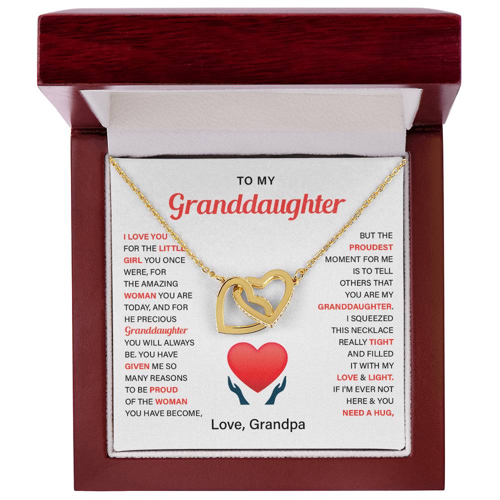 Granddaughter Gift from Grandpa with Heart Necklace
