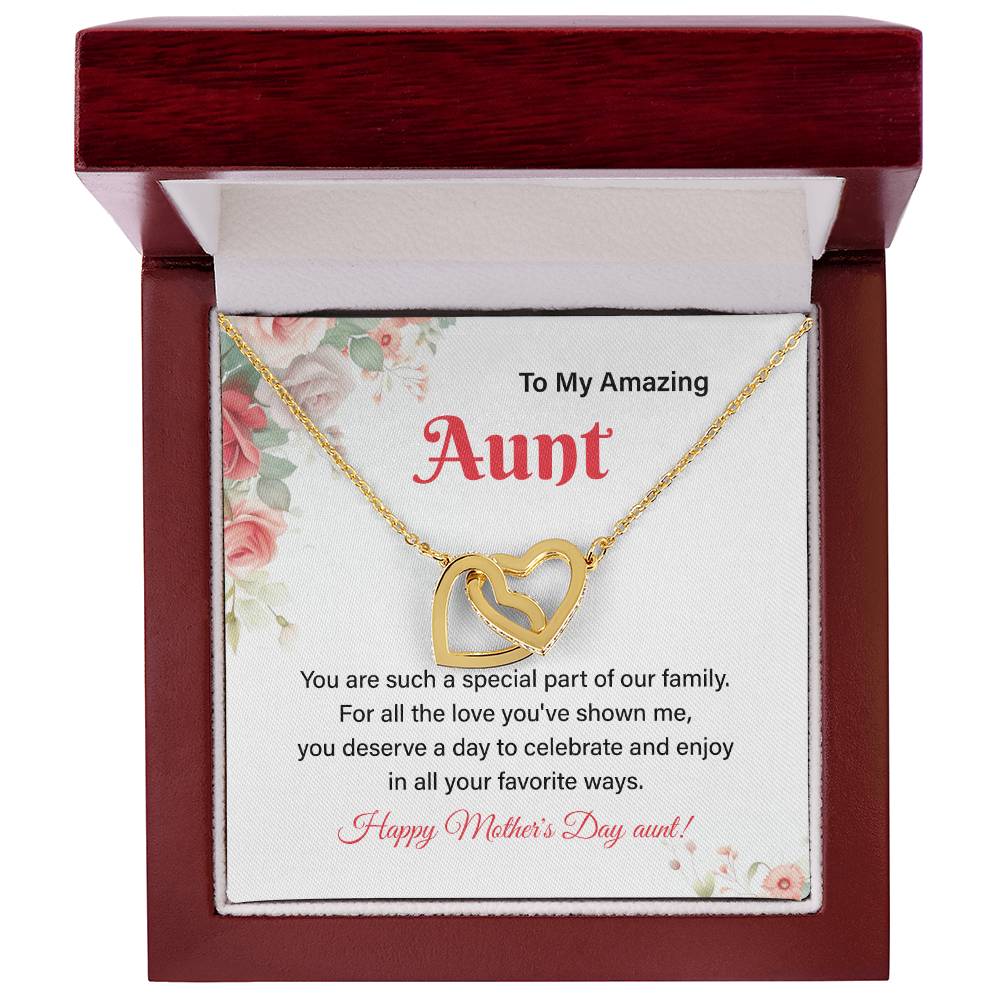 Aunt Necklace Gift for Mother’s Day from Niece with Message Card