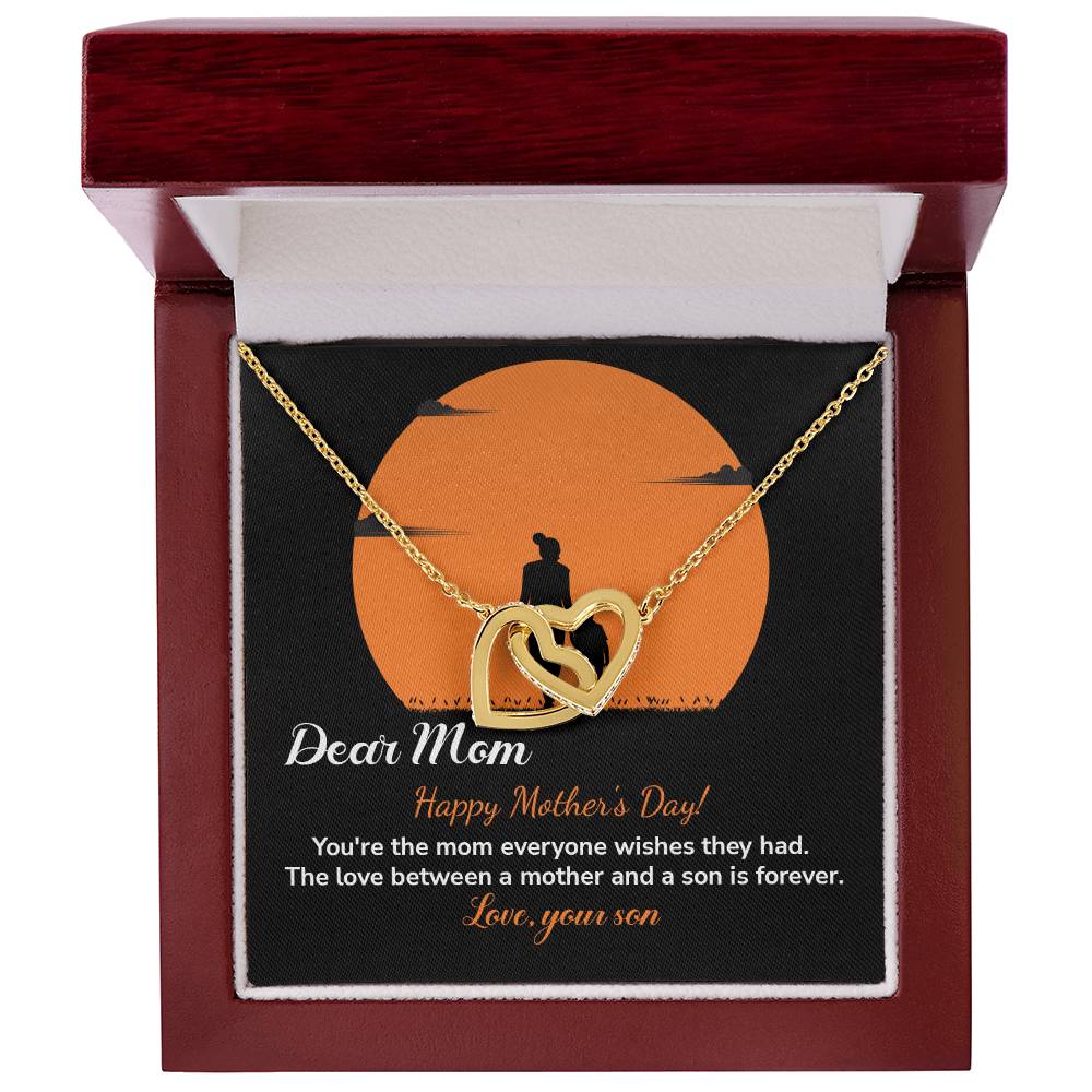 Dear Mom Happy Mother's Day, Elegant Jewelry For A Mother’s Day Gift Thoughtful Necklace For Love Sweet Gift For A Special Woman Sentimental Jewelry Thank You Pendant Beautiful Necklace Loving Pendant For A Mother-son Connection