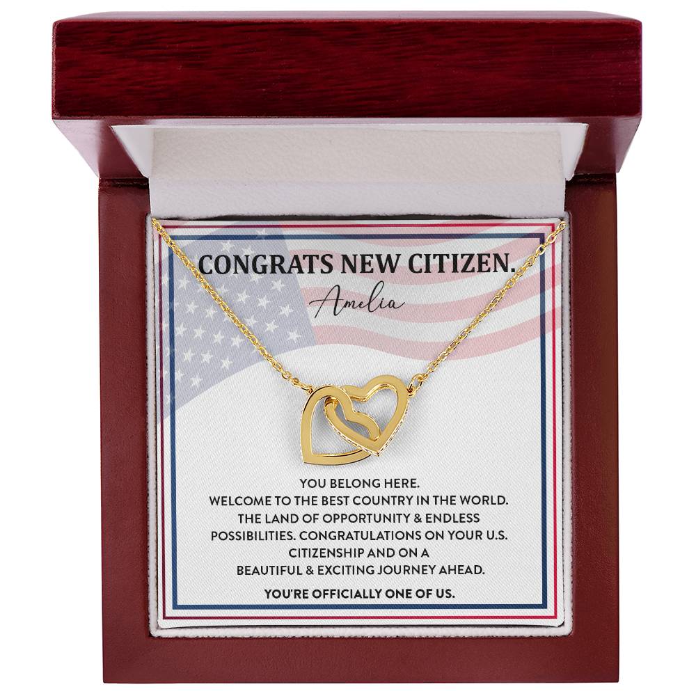 Congrats Necklace For New U.s. Citizen Amelia Necklace For New U.s. Citizen Gift For New American Citizen Amelia Necklace With Citizenship Message Necklace For New U.s. Citizen Journey Welcome To America Gift Jewelry For New U.s. Citizen