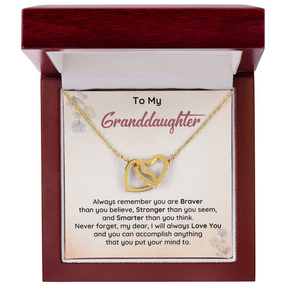 Granddaughter Necklace Gift With Love & Strength Card