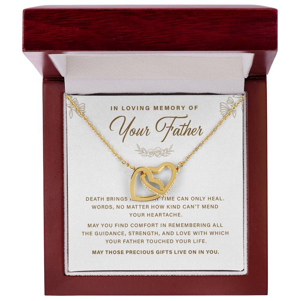 Memorial Necklace Gift for Loss of Father with Message Card