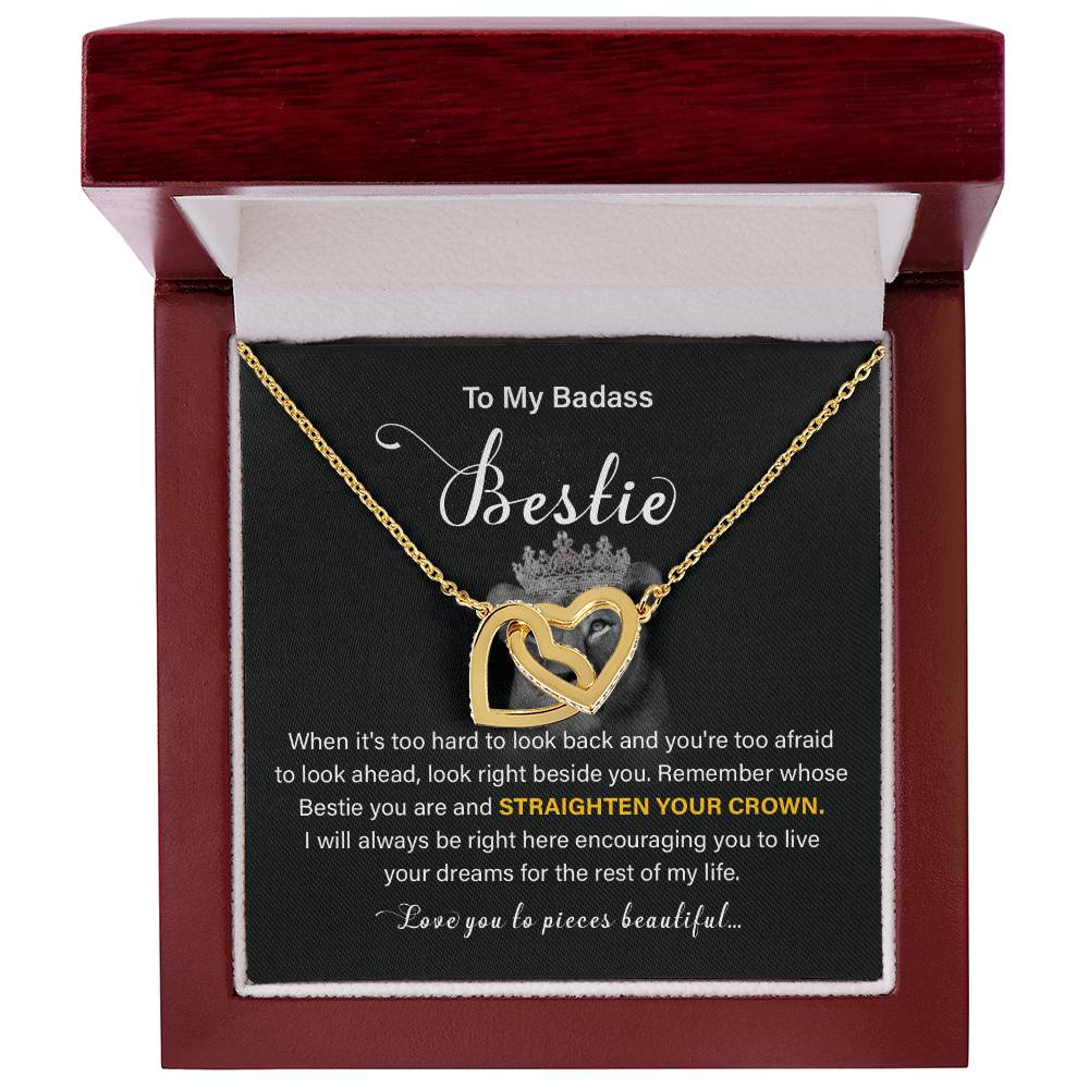 Badass Bestie Gift Necklace with Empowering Message