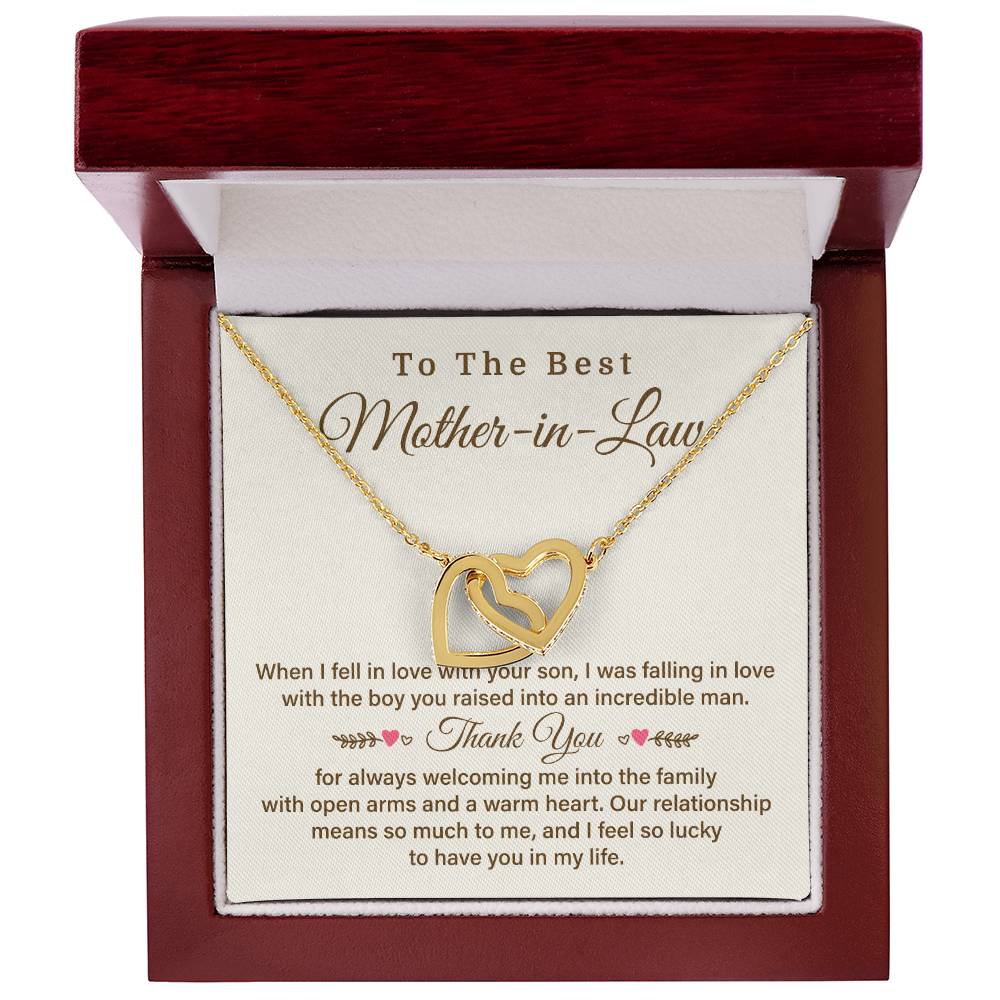 Best Mother-in-Law Necklace Gift With Thank You Card