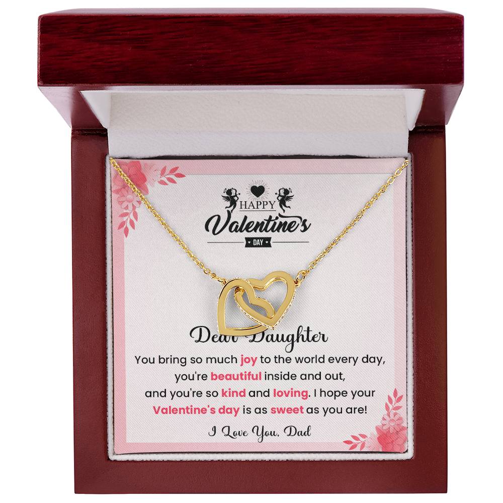 Valentine’s Heart Necklace for Daughter Gift