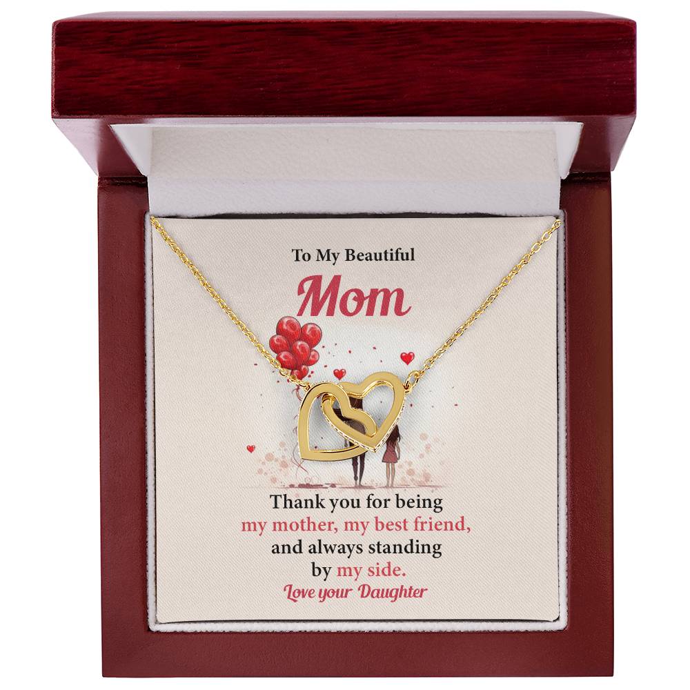 Mom Necklace from Daughter – Gift Box Message Card