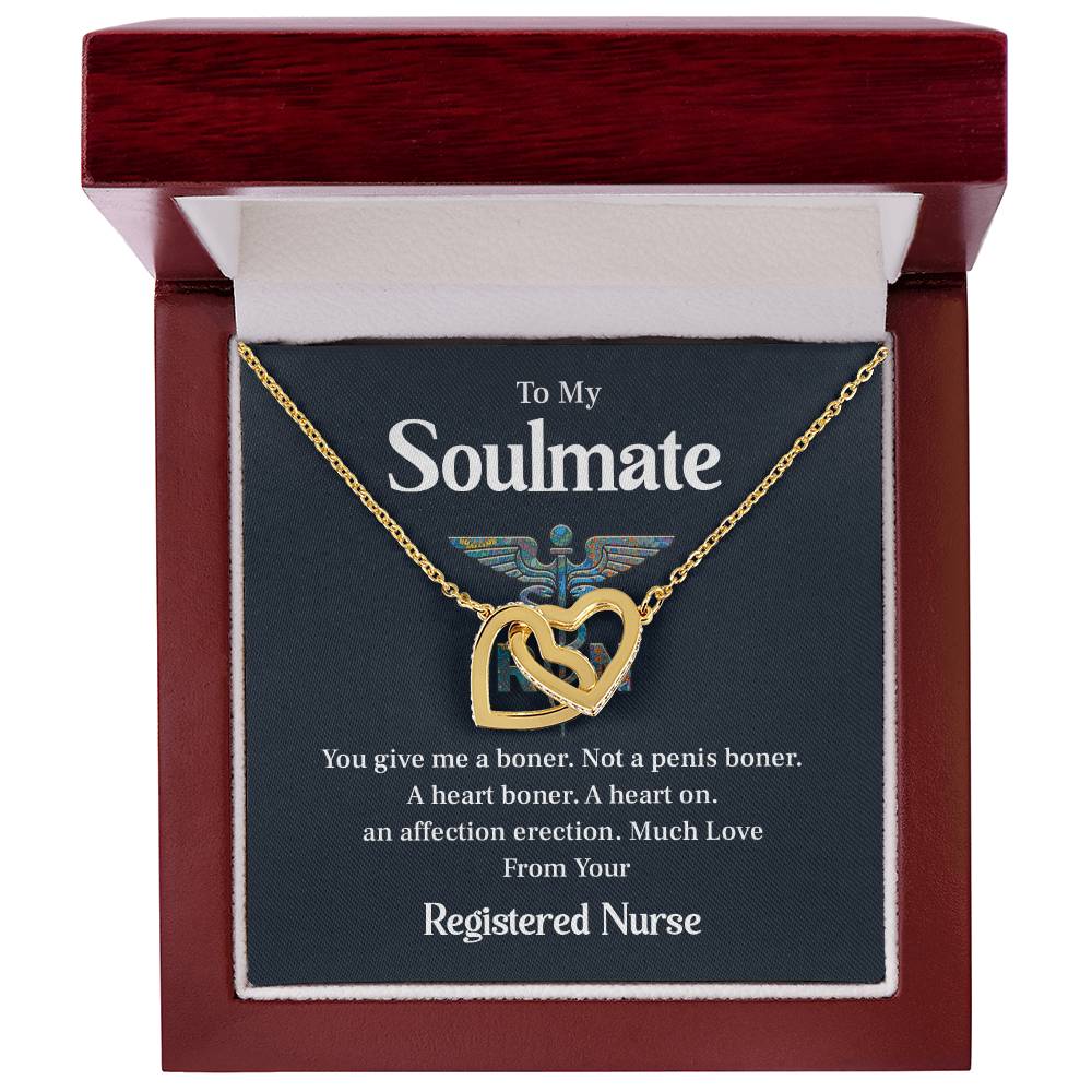 Funny Nurse Gift for Soulmate Heart Necklace Box