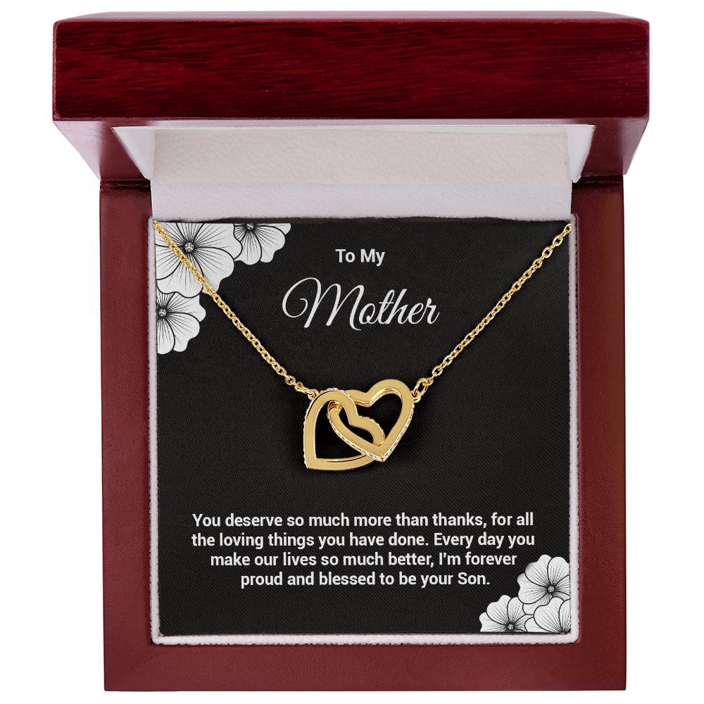 Mother Necklace Gift from Son with Message Card